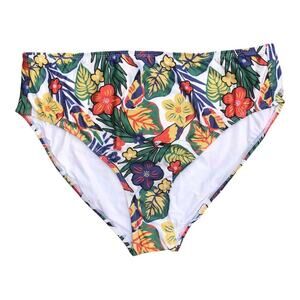 ModCloth NIP Colorful Tropical Print Parrots High Waisted Bikini Bottom Size 1X